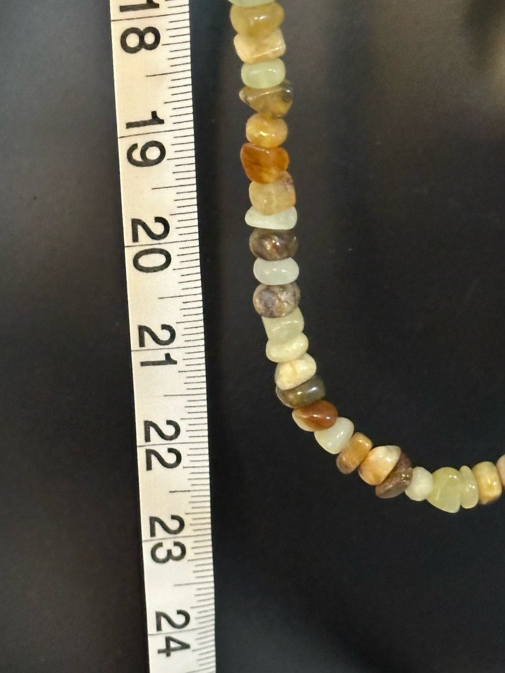 Multi-Strand Green and Earth Tone Beaded  Stone Necklace approx 44” - Picture 8 of 12